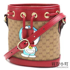 Gucci Doraemon GG Supreme Bucket Bag Shoulder Crossbody BACK
